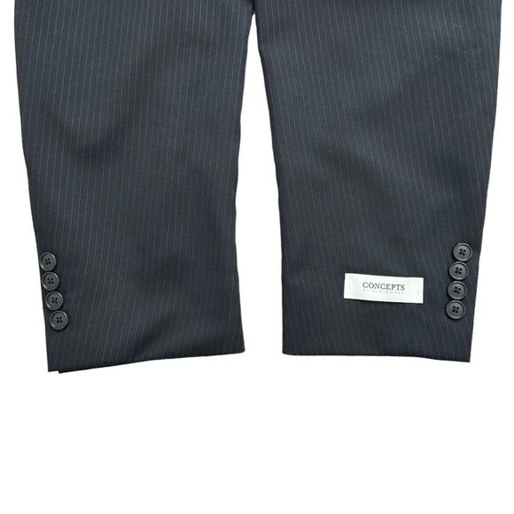 🆕Concepts By Claiborne Men’s Black Pinstripe Blazer Jacket - Picture 9 of 14